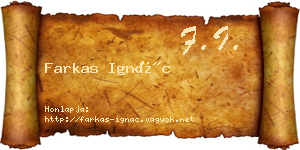 Farkas Ignác névjegykártya