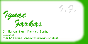 ignac farkas business card